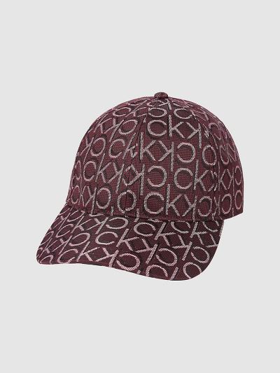 Calvin Klein Táskák & Kiegészítők HU113520 | Calvin Klein Logo Jacquard Női Sapka Bordó
